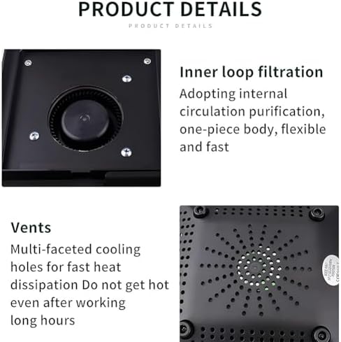 Grinding Dust Suction Machine, Mini Solder Fume Extractor with Led Light, Bench Top Smoke Absorber, Nail Dust Collector for Grinding and Polishing