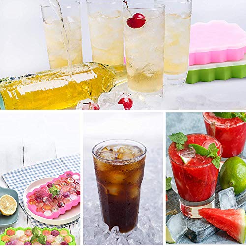 PIQIUQIU 2 stuks ijsblokjesvormen met 37 vakjes met deksel, ijsblokjeshouder van siliconen, Ice Cube Tray Bier, Whisky… - Image 8