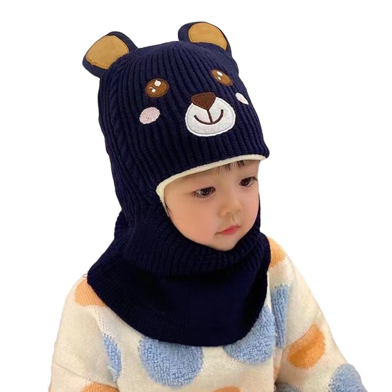 Toddler Winter Hat Monkey Caps Baby Winter Hat, Fleece Lined Winter Hat Caps for Kids Winter Hat Scarf Earflap Hood Skull Caps (1 to 6 Years)-image-21