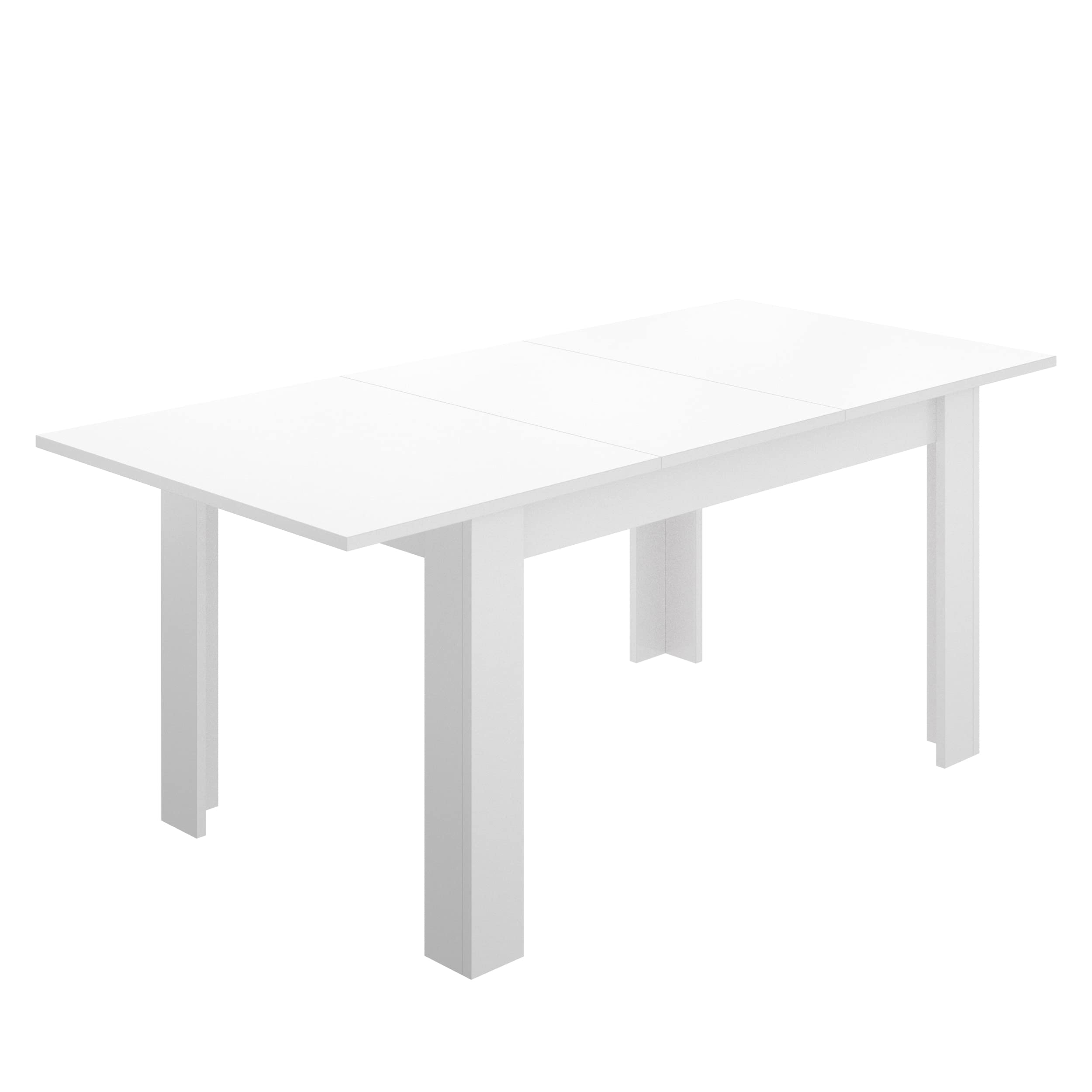 LIQUIDATODO ® - Mesa extensible de 140x90cm moderna y barata ext a 190cm en blanco brillo