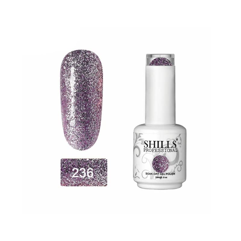 Image of SHILLS PROFESSIONAL UV /LED Soak Off Gel Polish (Gel Nail Polish) Nail Art Nail Polish Color Shade 236, Glossy Finish, 15ml