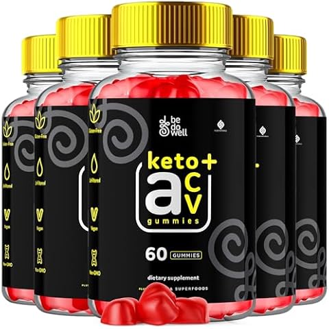 (5 Pack) Be Do Well Keto ACV Gummies Advanced Formula, Be Do Well Keto+ ACV Gummies Apple Cider Vinegar 1000MG Vitamin Supplement, Bedowell Keto+ACV Gummies Folate Vitamin B12 Beet Root (300 Gummies) Cover