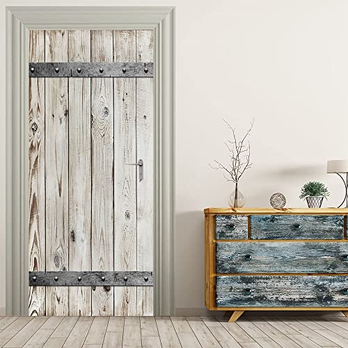 Türtapete Selbstklebend TürPoster - Holztür - 3D Türaufkleber Türfolie...