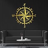 Arte de Pared metálico Minimalista Moderno para decoración del hogar, brújula náutica, brújula de Pared, Flecha del Norte, Letrero de brújula, decoración para Sala de Estar, Regalo de inauguración (9