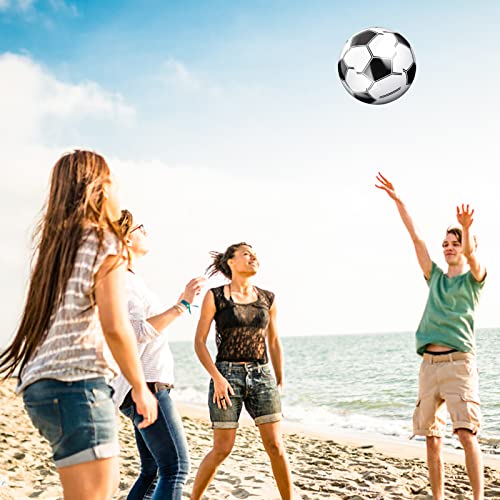 Grevosea 3 Stück Aufblasbarer Ball, 25cm Aufblasbarer Fußball Klein Aufblasbarer Strandball für Kinder Pool Fußball Wasserball für Sommer Strand Schwimmen Pool Sport Spiel Party Supplies