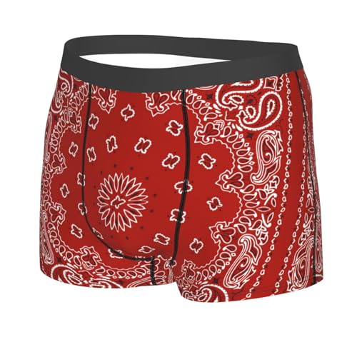 Men Red Bandana Pattern Boxer Briefs Moisture-Wicking Underwear2