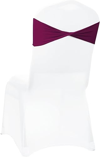 Miniatura 5 de MDS - Paquete de 100 bandas elásticas de elastano para sillas de comedor, lazos sin hebilla deslizante, ajuste universal para bodas, baby shower,