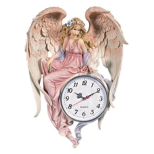 OK Lighting 18" H Enchanted Angel Wall Clock,Pink