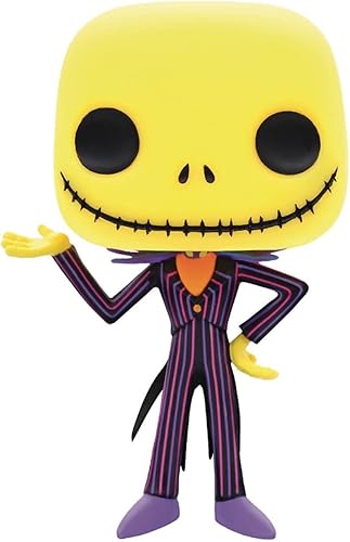 Miniatura 6 de POP Disney: The Nightmare Before Christmas - Figura de vinilo Funko de Jack Skellington (luz negra) (paquete con funda protectora de caja