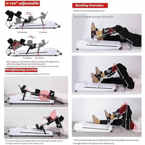 Entrenador de rehabilitación de articulación de rodilla con control remoto inalámbrico, máquina de tracción de extremidad inferior ajustable 0-120° para fisioterapia post-fractura y entrenamiento de piernas miniatura 5
