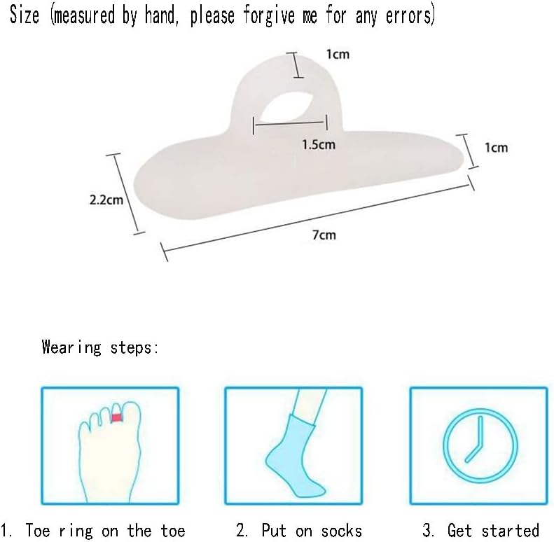DEAVER Toe Braces Hole Splitter,Silicone Separator, Thumb Soft Gel Separators, Protector Spreader Small Spacers, Cushions Curled Overlapping Separate