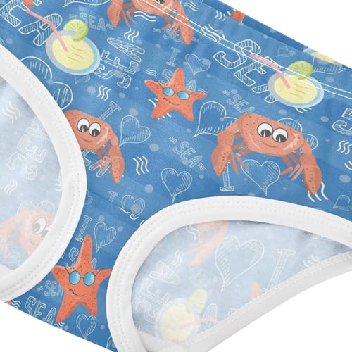 Little Girl Underwear Toddler Panties Kids Undies Crab Sea Star Soft Cotton Briefs 2T-8Y4