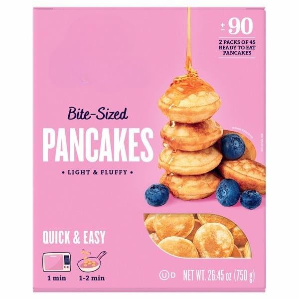 Mini Pancakes , Made with just a touch of sweetness and simple, non-GMO ingredients, these quick bites are perfect on their own—or dressed up with syrup, melted chocolate, fresh berries, or whipped cream for a tasty twist on your routine. [ 26.45 oz , 1.6 lb ]