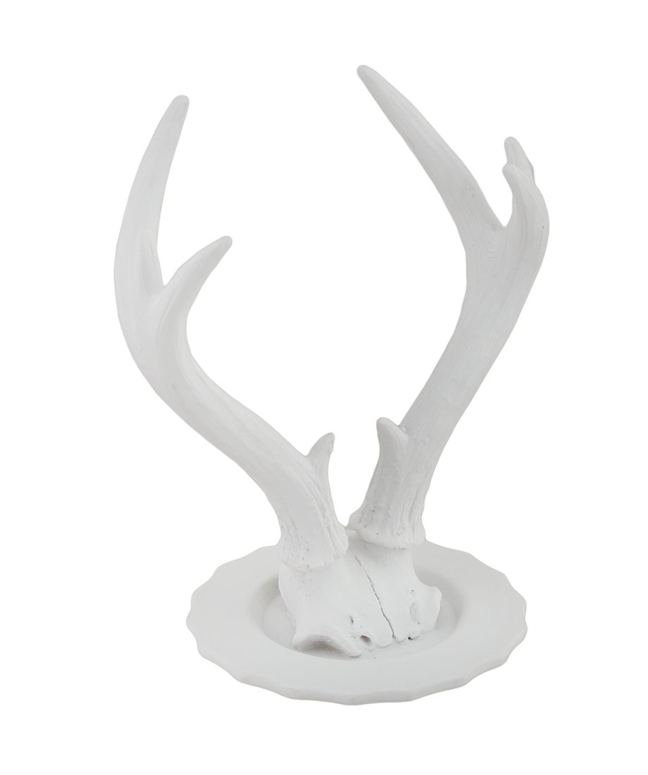 Rack of Treasures White Deer Antlers Jewelry Holder 7 in.