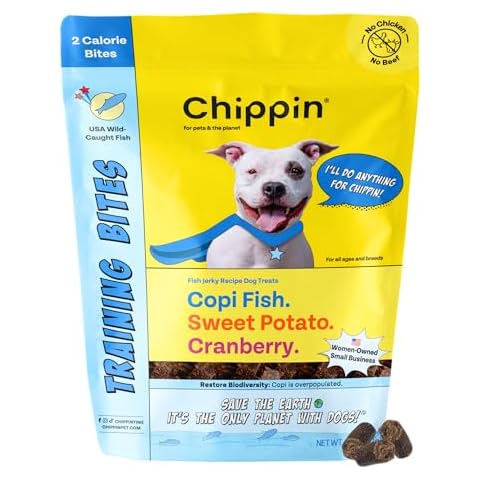 Chippin Fish & Sweet Potato Dog Training Treats (5oz, 1-Pack) | Natural Low-Fat, Low-Calorie Treats | Made in The USA | Grain-Free, Hypoallergenic, Chicken-Free Soft & Chewy for Puppies & All Dogs Cover