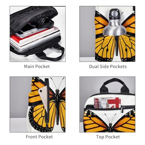 Monarch Butterfly Backpack for Women Men Laptop Backpack Casual Daypack Work Travel Computer Backpack4