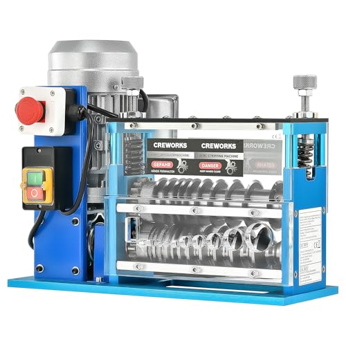 CREWORKS 370W Macchina Spelacavi Elettrica Professionale Φ1.5mm a Φ38mm Sguainacavi Spelafili Recupero Rame 30m/min Spelafili Portatile Cavo a 11 Multi-Fori