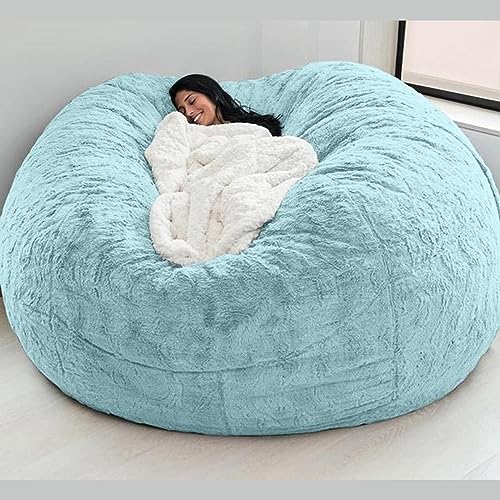 LAZULZ - Funda de puf gigante, funda de puf esponjosa y acogedora para adultos (sin relleno), muebles de salón fiesta, lavable, puf de pera o sillón de 150 x 65 cm