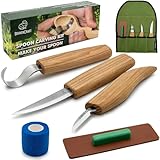 BeaverCraft S13 Wood Carving Tools Set for Spoon Carving 3 Knives Wood Carving Kit for Beginners Hook Knife Wood Carving Right-Handed Spoon Carving Whittling Knives (S13 Right-Handed)