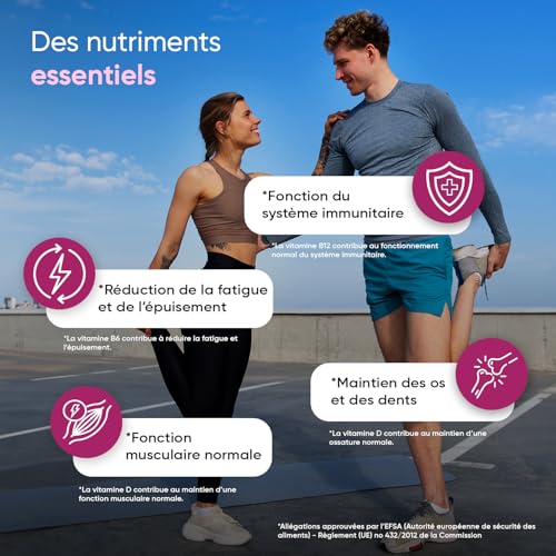 Gummies Multivitamines et Minéraux 120 Gummies 2 Mois de Stock, 13 Vitamines et Minéraux Essentiels, Vitamine C, Zinc, Vitamine B12, D3, E, Iode, A, B, Biotine, Arôme Naturel de Fraise - sans OGM – vue 6