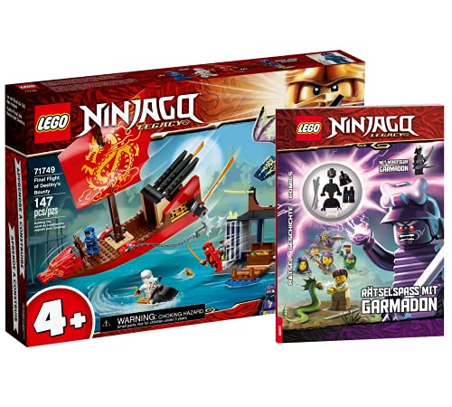 Lego Set - Ninjago Flug mit dem Ninja-Flugsegler 71749 + Ninjago Rätselspaß mit Garmadon (Softcover)
