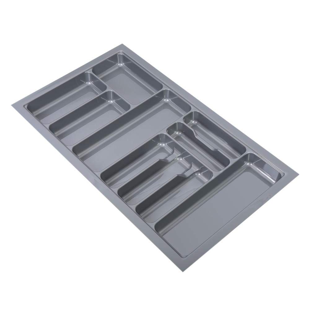 Aramox Vassoi per Posate da 900 Mm Inserto per Cassetti per Posate in ABS 10 Scomparti 83 X 48 X 5,5 Cm Grigio per la Conservazione dei Cassetti della e della Casa e l'organizzazione dei Gioielli
