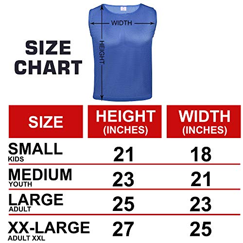 Athllete Boys Scrimmage Vest - Numbered Pinnies, Set of 12, Azure Blue, Medium - Thumbnail 5