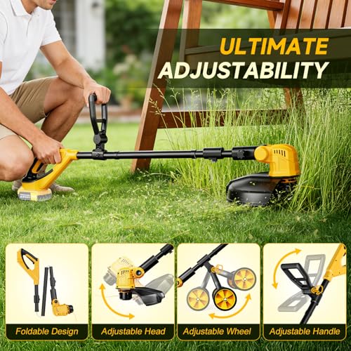 20000RPM Brushless Cordless String Trimmer for Dewalt 20v Battery(Battery Not Included) - image 8
