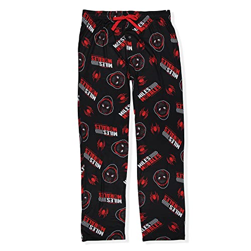 Marvel Spiderman Miles Morales Pajamas Men's Allover Pattern Adult Sleep Bottoms Pajama Pants