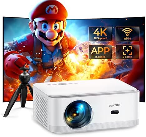 TOPTRO Proyector Android TV 4K, 25000 Lúmenes, Bluetooth WiFi Ful...