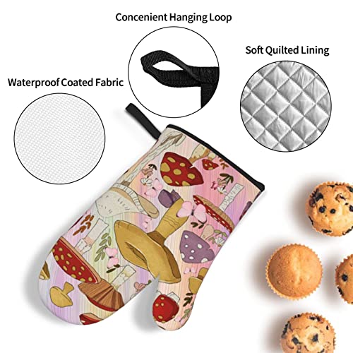 Mushroom Arts Pot Holders And Oven Mitts Kitchen Accessories,Butterfly Hot Pads With Polyester Non-Slip Tie Dye Bbq Gloves For Kitchen,Cooking,Baking,Grilling #TOP4