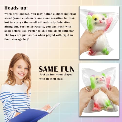 Image of Big Hand Painted Cat Squishy Toys,Large Cute Ultra Soft Kitty Squeeze Fidget Toys for Stress Relief ,Kawaii Squishies Sticky Animal Toys for Adults Kids,Decompression Sensory Balls (Congratulations)