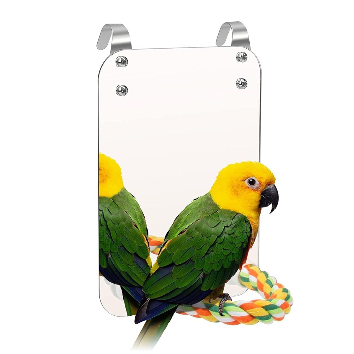 ZYYRSS Bird Mirror with Rope Perch