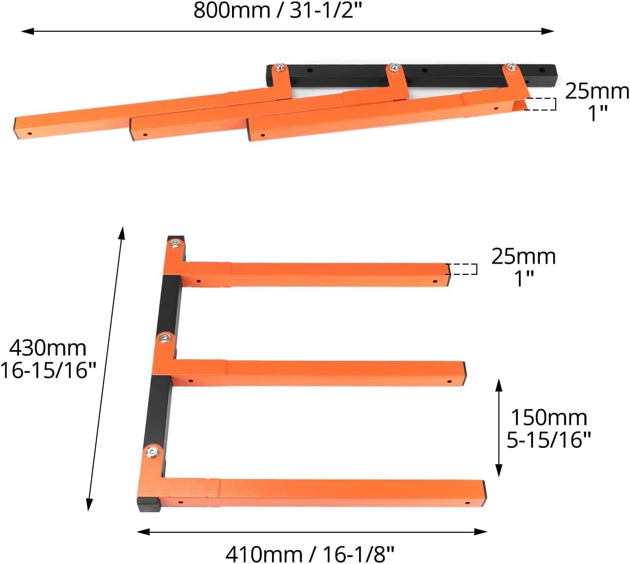 KESTY Estantería metálica para almacenamiento de madera, montaje en pared y almacenamiento de madera, 3 niveles, soporta hasta 360 libras, para almacenamiento interior y exterior para garaje, sótano y