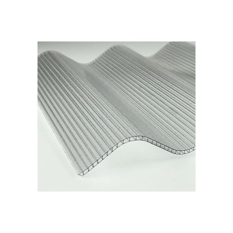 Lastra corrugata 177/51 policarbonato alveolare trasparente spessore 6 mm 200x92 cm