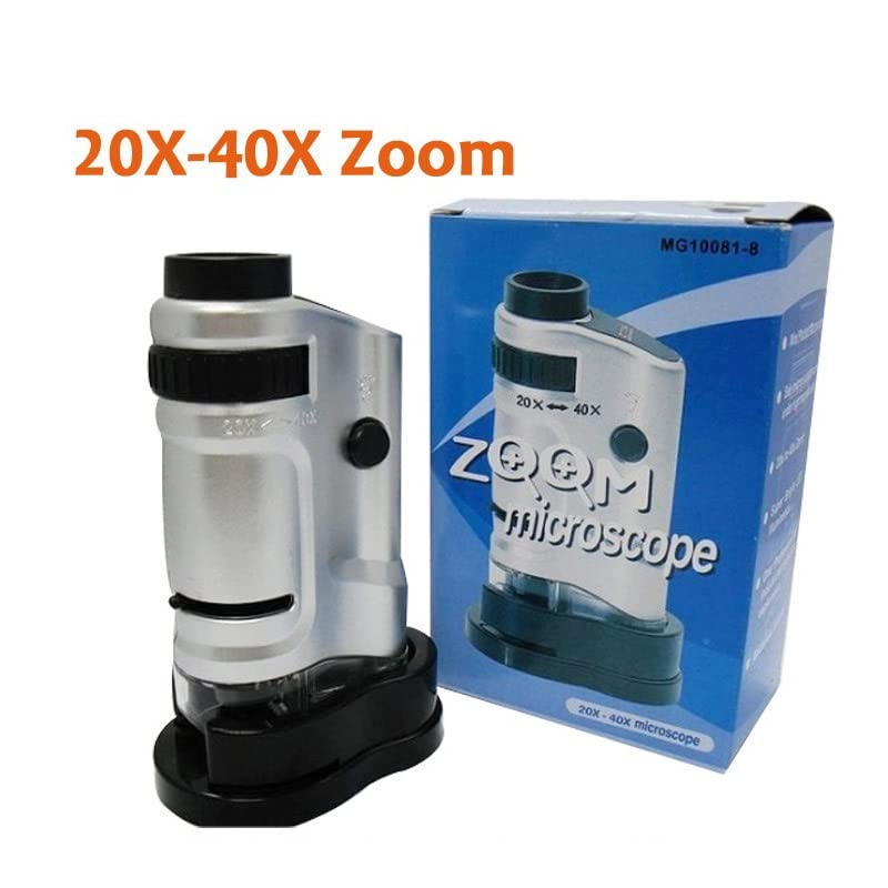 Microscope 20x-40x Zoom Adjustable Zoom Pocket Microscope