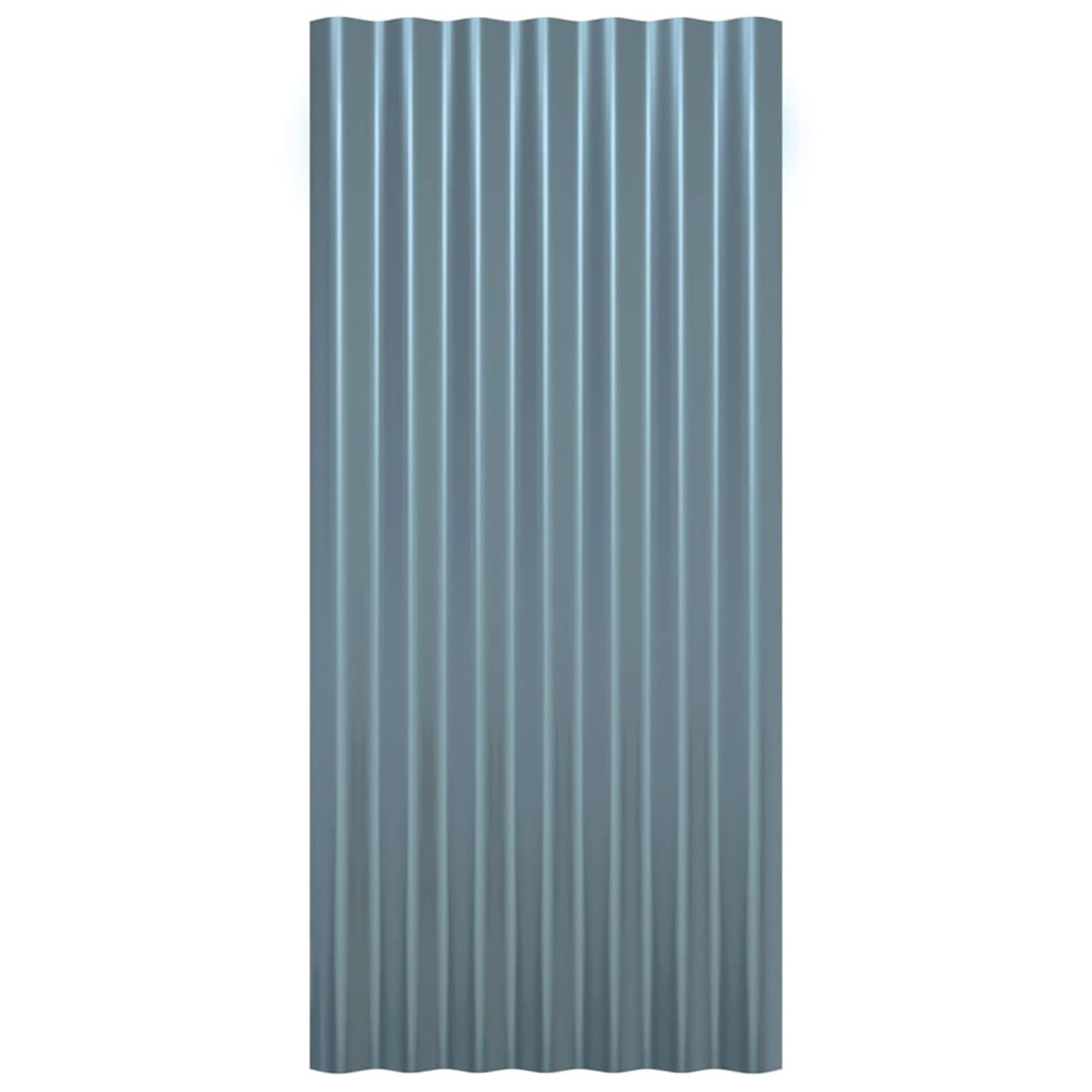 Paneles de tejado 12 Unidades Acero Recubierto Gris 80x36 cm, Chapa Tejado Exterior, Tejas para Tejado, Chapa Ondulada, Chapas Metalicas, Tejados De Exterior