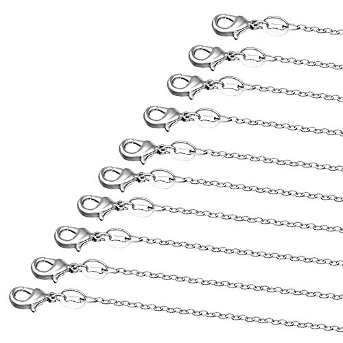 FineGood 35 pcs chaînes de collier pour la fabrication de bijoux, 18'20' 22'24' argent collier Extender Chians bricolage chaînes de collier pour les filles femmes