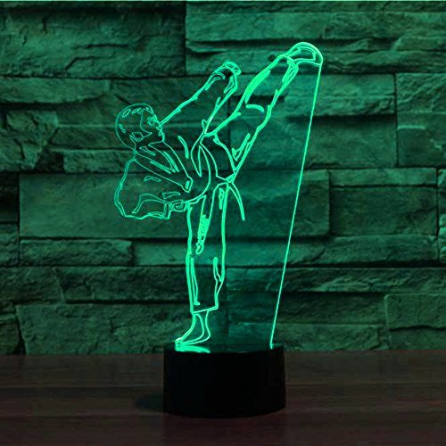 Lampada 3D da karate, illusione ottica, luce