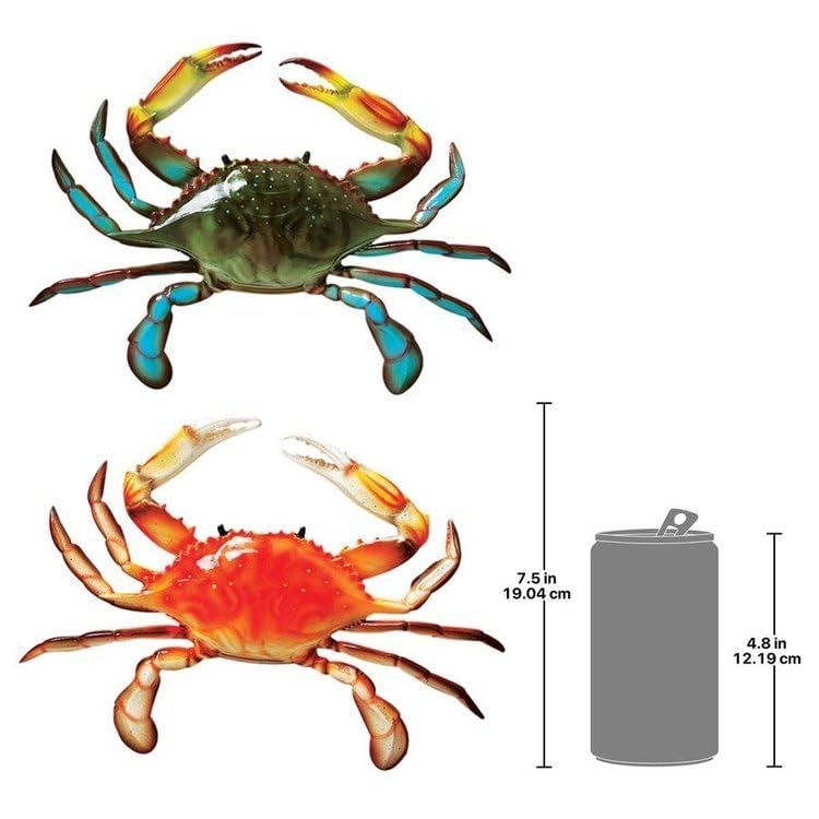 Amazon.co.jp: トロピカルな色が綺麗なカニ（蟹）の壁彫刻（2個セット