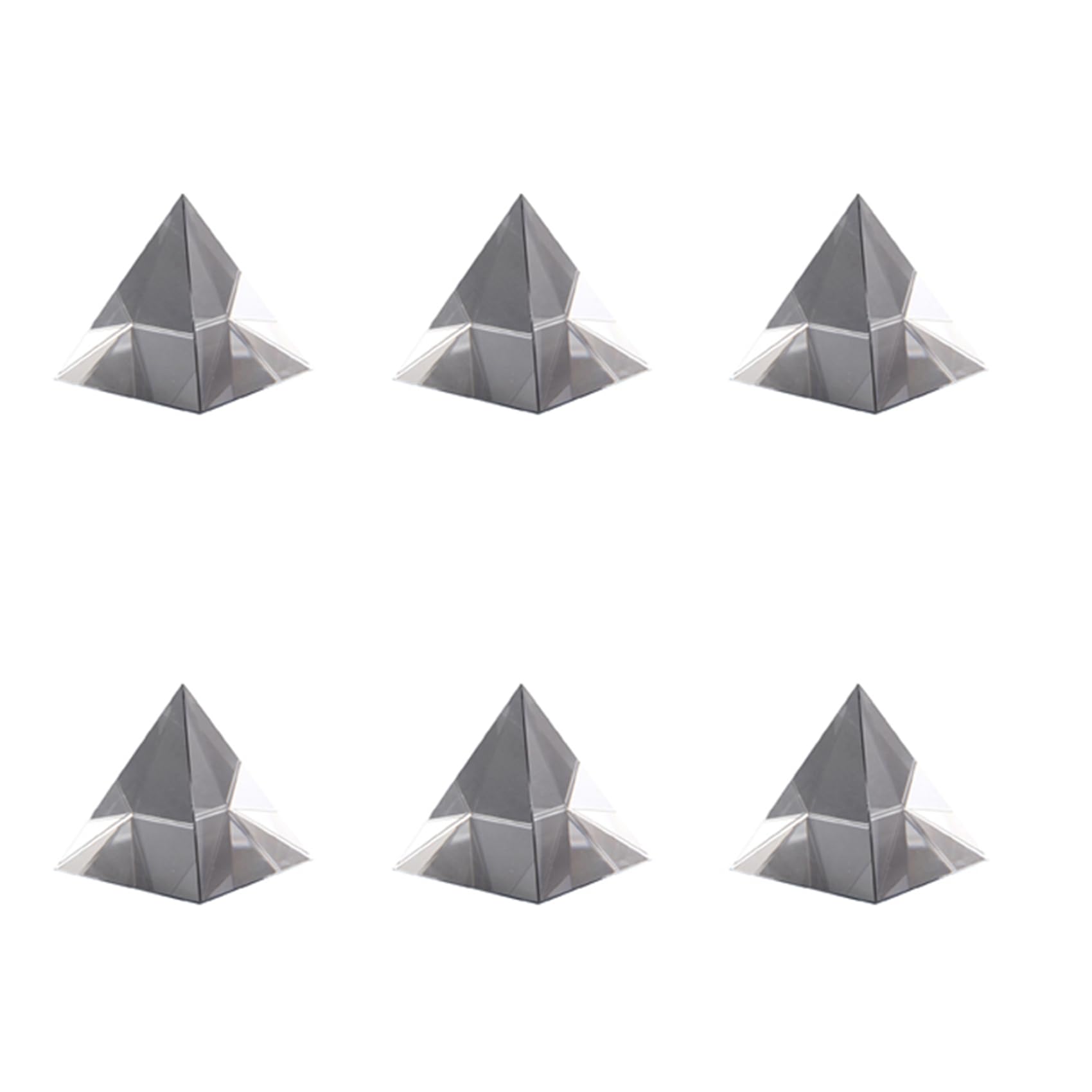 Ficher Piramide in vetro ottico a prisma, 6 pezzi, 40 mm, rettangolare, poliedro adatto per esperimenti didattici