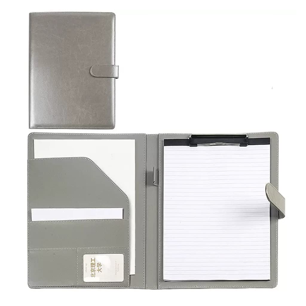Zwischenablage Mappe Konferenzmappe, Arbeitsordner, Padfolio, Klemmbrett, Ordner, Portfolio for Notizblockhalter, A4-Schreibblock for Business, Schule, Büro, Konferenz, Klemmbretter(Silver)