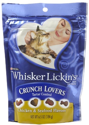 Purina Whisker Lickens Crunch Lovers Tartar Control Chicken and Seafood Pet Food, 6.50 oz.