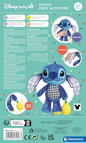 Miniatura 3 de Clementoni Peluche Disney Stitch - Blandito De Peluche Colorado, Recièn Nacidos Estimulaciòn Multisensoriàl, Desarrollo De Percepción Tactil y Psicomotricidad Fina, Juguete Bebé 3-36 Meses, 17918