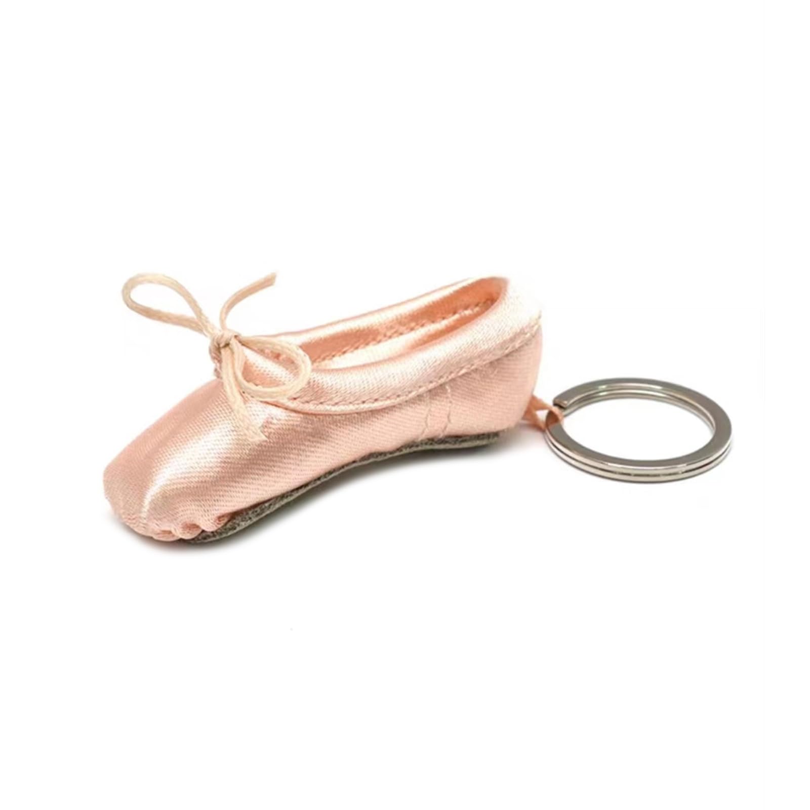 Montesy German Satin Handcrafted Ballet Shoe Keychain Silk Pointe Shoe Keyrings Elegant Key Accessory For Ballet Dances Enthusiasts