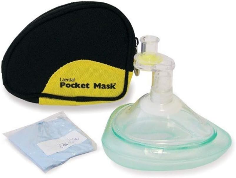 CPR Pocket Mask, Complete, Black Soft Case
