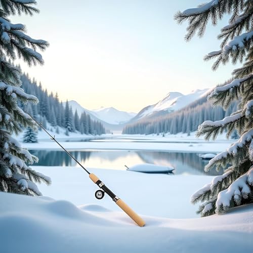 Taschen-Teleskop-Angelrute, Winterruten, Eisangeln, Stiftstange, Köder, Angelausrüstung, Spinnen, Werfen, Harte Rute ohne Rolle, nützlich und praktisch, Reise-Angelrute, Geschenke für Männer (75 cm)