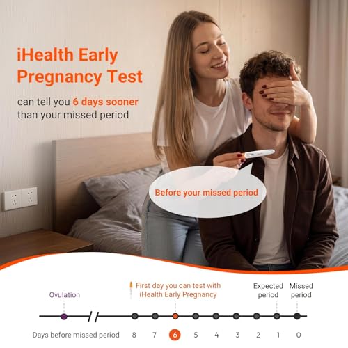 Image of iHealth Pregnancy Test 2 Pack, Early Detection hCG Test Sticks, 10 MIU /mL Sensitivity, Over 99% Accurate from Expected Period, Easy Home Pregnancy Tests, Pruebas de Embarazo