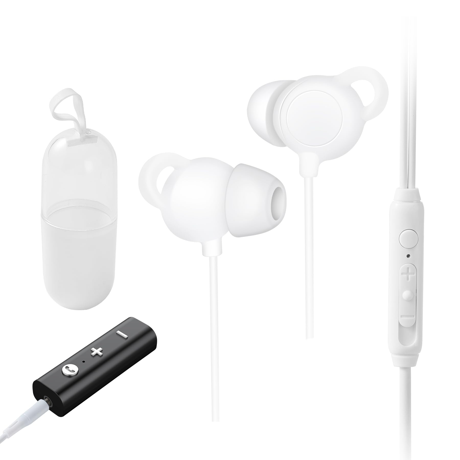 CKG Auriculares para dormir de lado, hechos de silicona con auriculares suaves y sin presión cómodos para dormir de lado, 12 horas de reproducción, Bluetooth multipunto para música personalizada para
