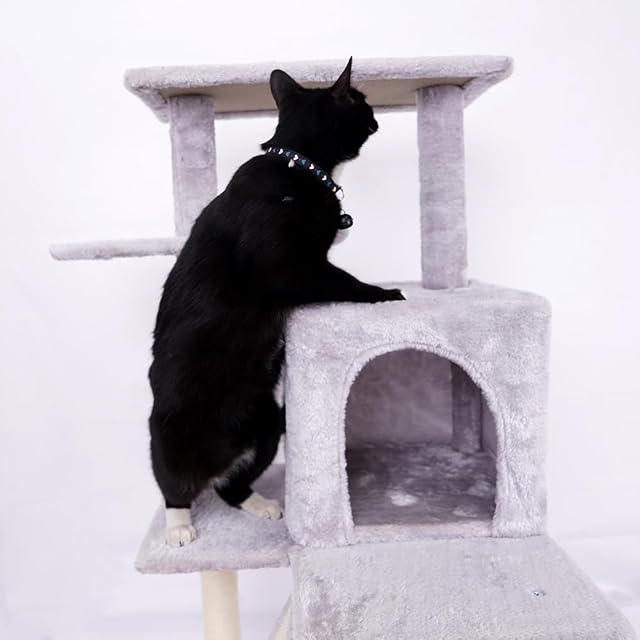 Foto 3 de 8 de Árbol para Gatos Centro de Actividades con Varios Niveles Plataformas Elevadas Poste Rascador de Sisal Caseta…